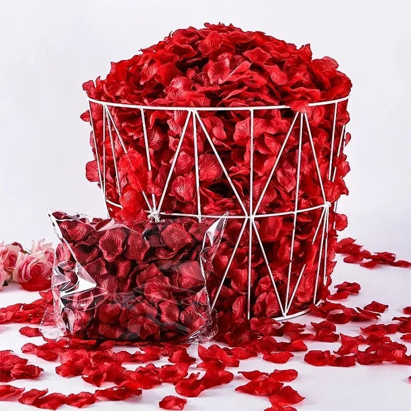 5000/100pcs Artificial Fake Rose Petals Red Colorful Simulation Silk Roses Petal for Valentines Day Wedding Party Romantic Decor