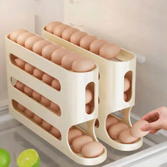 SEO Title: 2–4 Layer Slide Egg Storage Box – Ladder-Style, Large Capacity, Auto-Rolling for Refrigerator Door