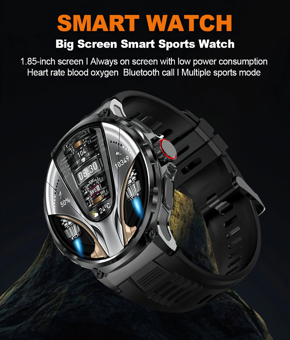 1.85-inch Ultra HD Smart Watch with GPS Tracking, Bluetooth Calling, 710mAh Battery, Sports & Fitness Smartwatch Compatible with Huawei & Xiaomi - USA