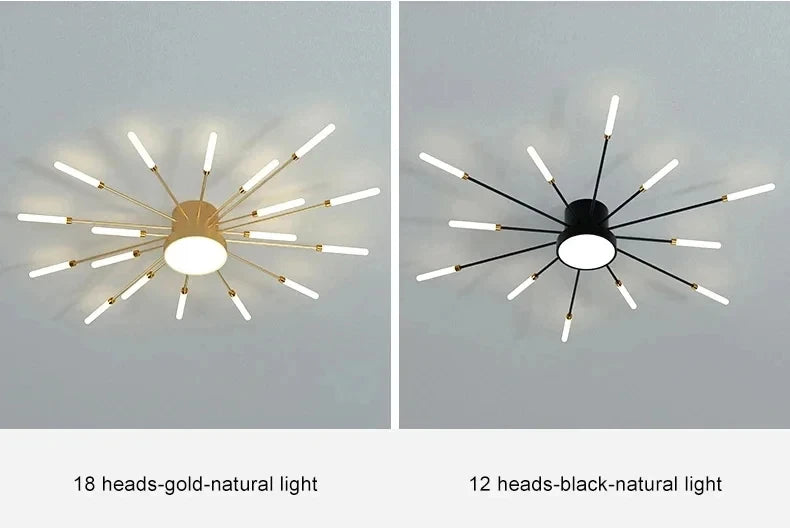 Modern LED Ceiling Chandeliers for Living Room Designer Bedroom Ceiling Lights Fireworks Shape 90-260V Home Decor Ceiling Lamp