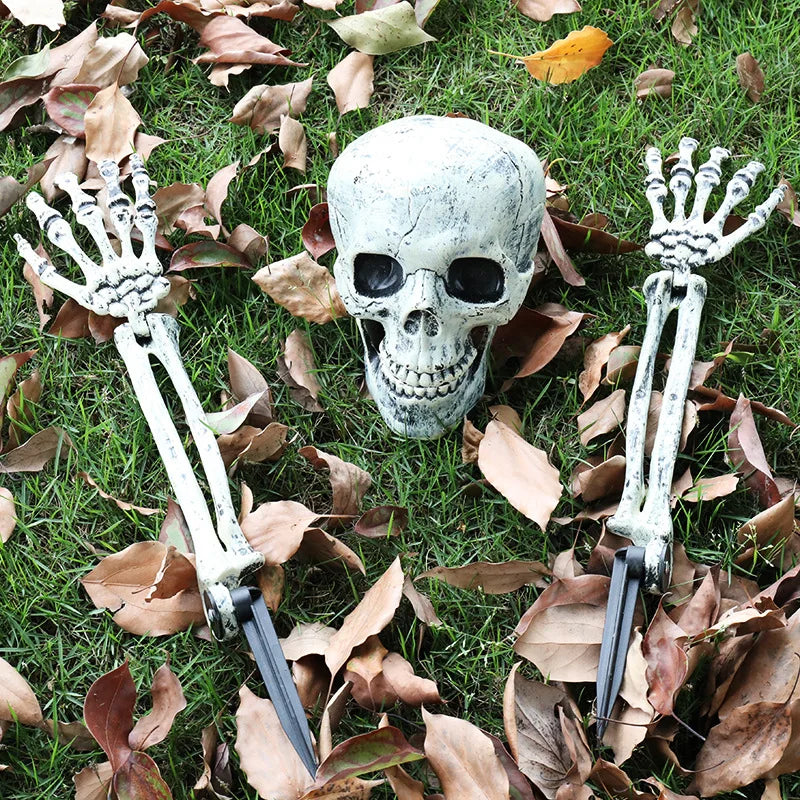 Garden Decoration Holiday Skull Bone Props Ground Breaking Horror Halloween Decoration Skull Party Accessories Gift Decoration