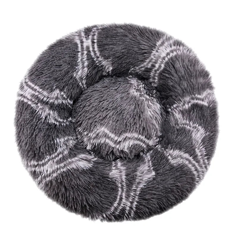 40–90cm Round Plush Pet Bed – Super Soft, Warm Dog & Cat Bed for Winter Comfort