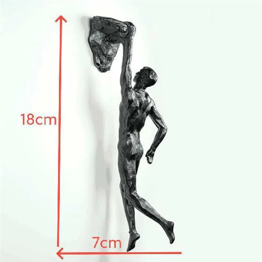 Athlete Rock Climbing Man Resin Background Wall Hanging Decoration Sculpture Statue Figures Present Decor Retro New 2023