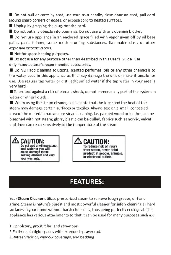 2500W High and Temperature Handheld Steam Cleaner - Multi-Purpose Steam Cleaning Machine for Air Conditioners, Kitchen Hoods, Cars, Floors, and More