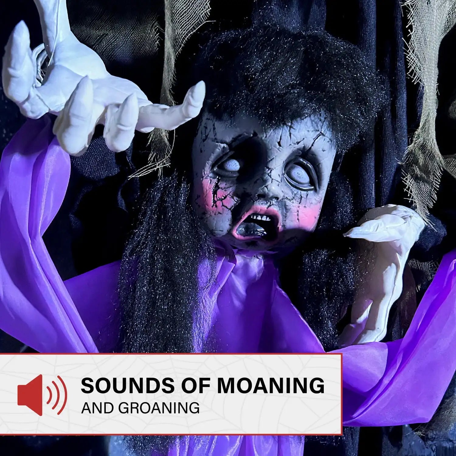 Scary Vampire Lady Animatronic with Baby Sound - Haunted Hill Farm Halloween Decoration for Yard Haunts