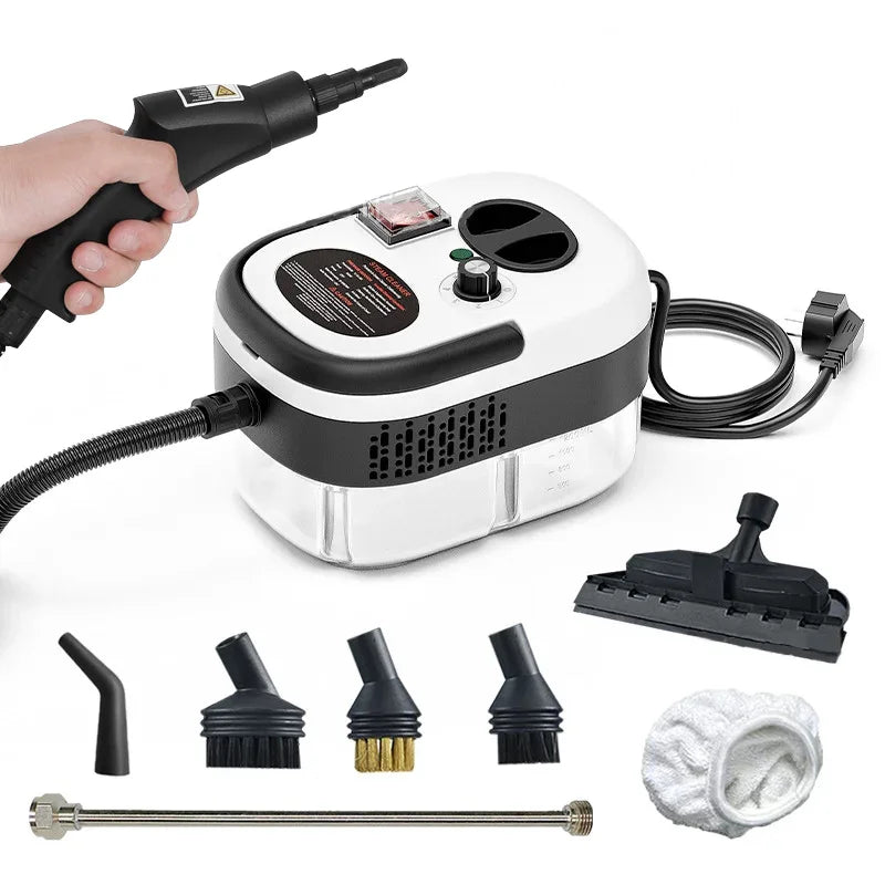 2500W High and Temperature Handheld Steam Cleaner - Multi-Purpose Steam Cleaning Machine for Air Conditioners, Kitchen Hoods, Cars, Floors, and More