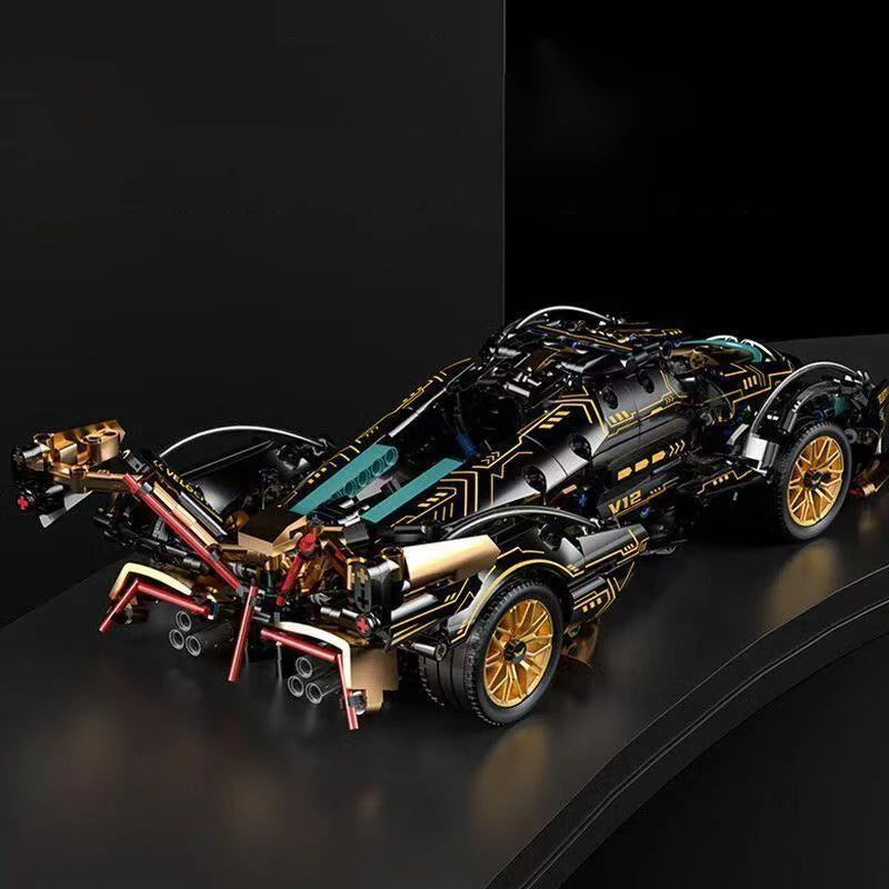 1690-Piece Green Racing Building Block Set – ABS Manual Assembly Toy for Home & Office Display