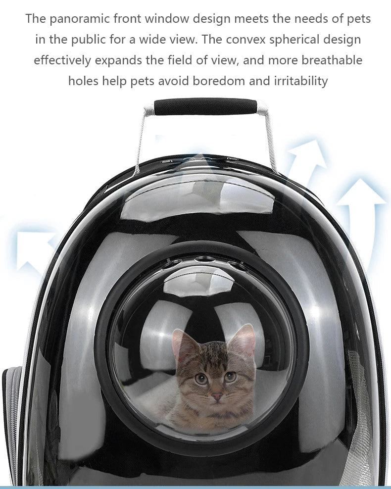 Pet Cat Carrying Bag - Space Pet Backpacks Breathable Portable Transparent Backpack for Puppy Dog Transport Carrier Space Capsule Bags