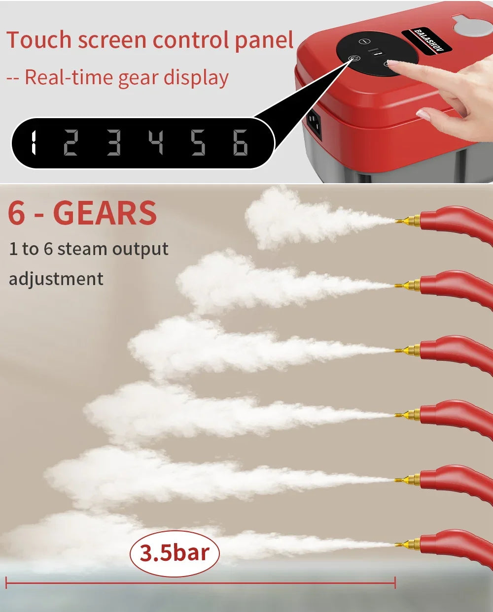 2500W High and Temperature Handheld Steam Cleaner - Multi-Purpose Steam Cleaning Machine for Air Conditioners, Kitchen Hoods, Cars, Floors, and More