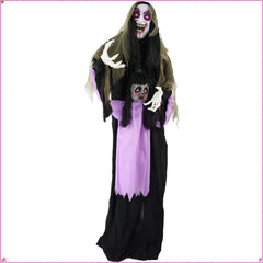 Scary Vampire Lady Animatronic with Baby Sound - Haunted Hill Farm Halloween Decoration for Yard Haunts