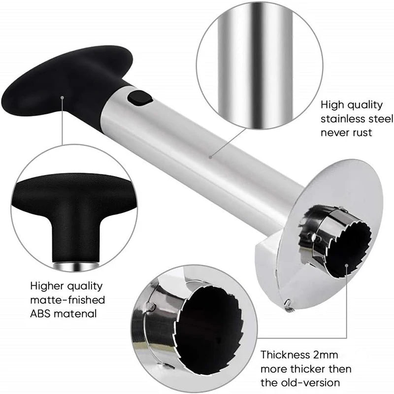 Stainless Steel Pineapple Corer and Slicer - Pineapple Peeler, Corer, and Fruit Cutter Kitchen Gadget Accessory