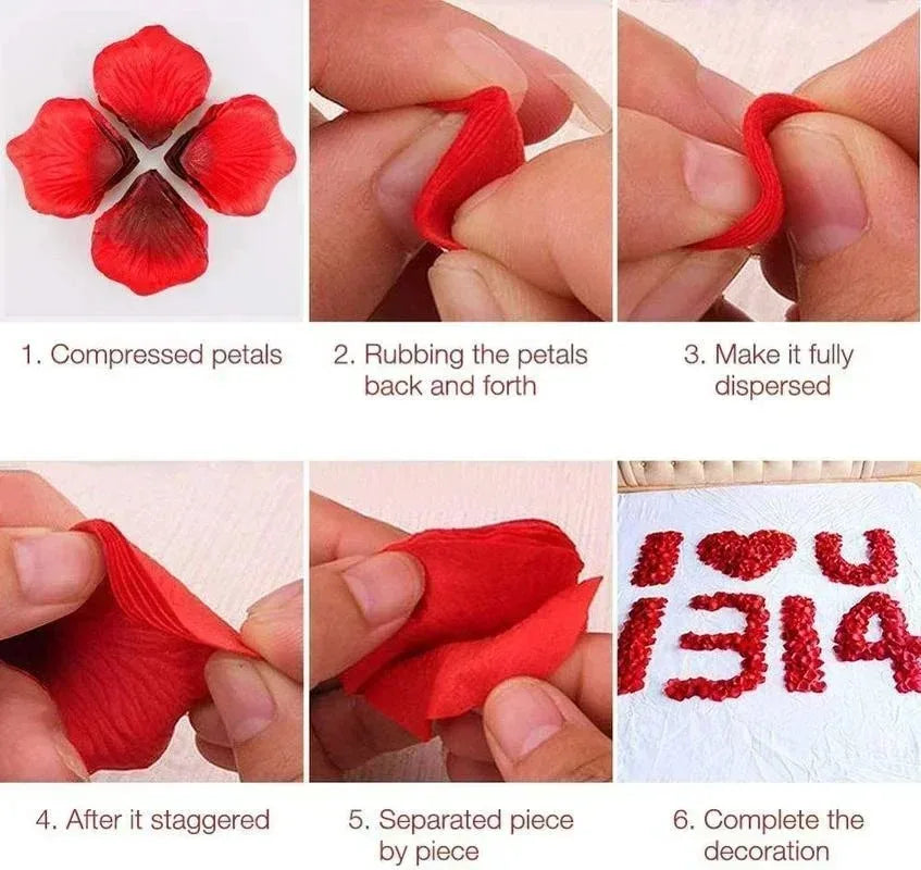 5000/100pcs Artificial Fake Rose Petals Red Colorful Simulation Silk Roses Petal for Valentines Day Wedding Party Romantic Decor