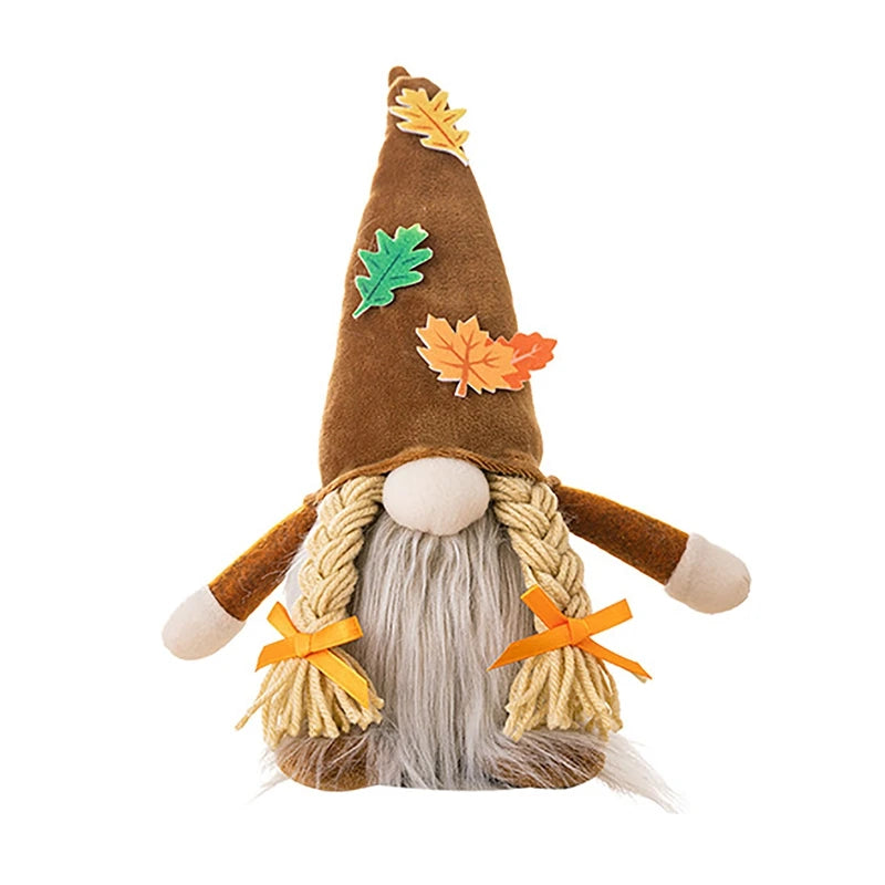 Fall Gnome Maple Leaf Sunflower Plush Faceless Doll - Glowing Elf Dwarf Decorations for Christmas, Autumn, Thanksgiving Decor & Gifts