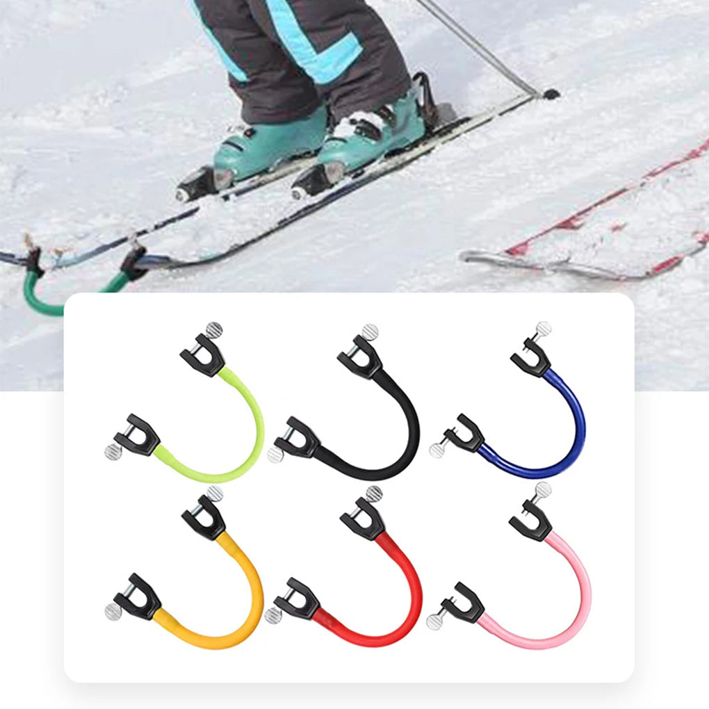 Ski Tip Connector Ski Wedge Aid Connector - Outdoor Training Exercise Sport Snowboarding Accessory for Beginners, Children, Adults