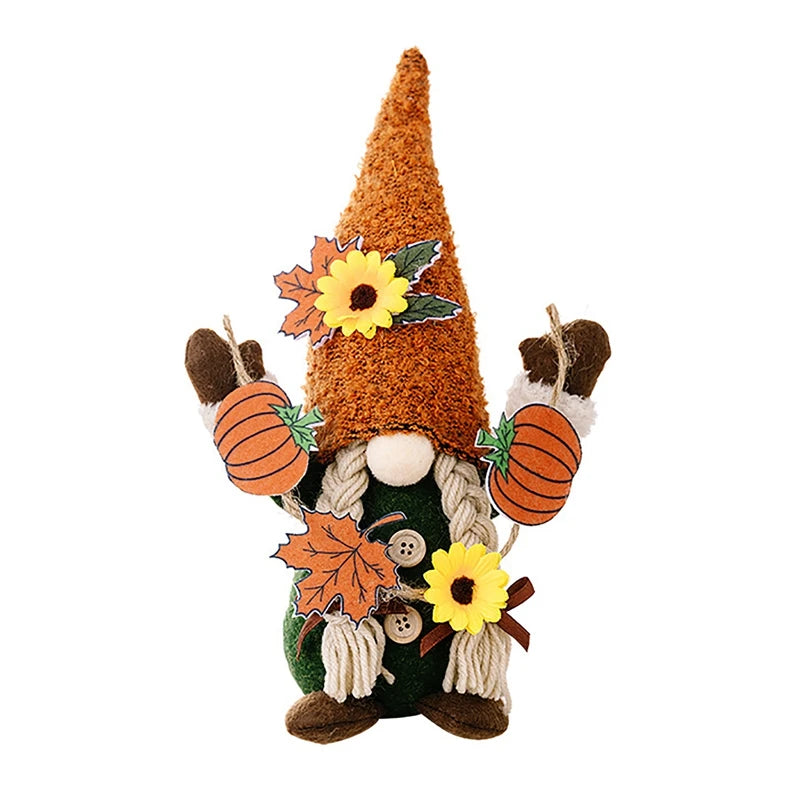 Fall Gnome Maple Leaf Sunflower Plush Faceless Doll - Glowing Elf Dwarf Decorations for Christmas, Autumn, Thanksgiving Decor & Gifts