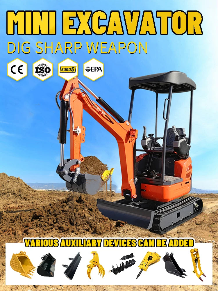 EPA Kubota 2.6–3 Ton Mini Bagger Excavator – Customizable Digger with Powerful Performance & Satisfactory Service