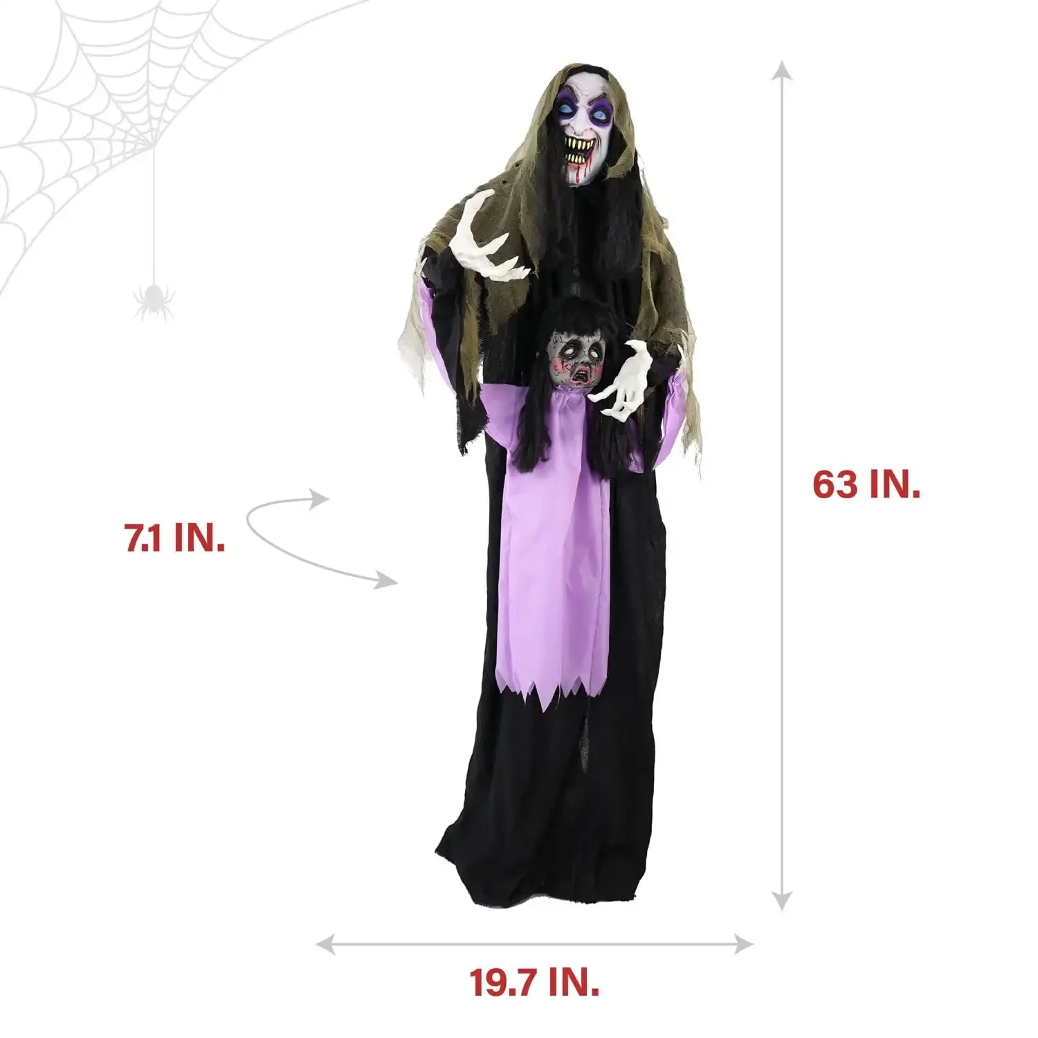 Scary Vampire Lady Animatronic with Baby Sound - Haunted Hill Farm Halloween Decoration for Yard Haunts