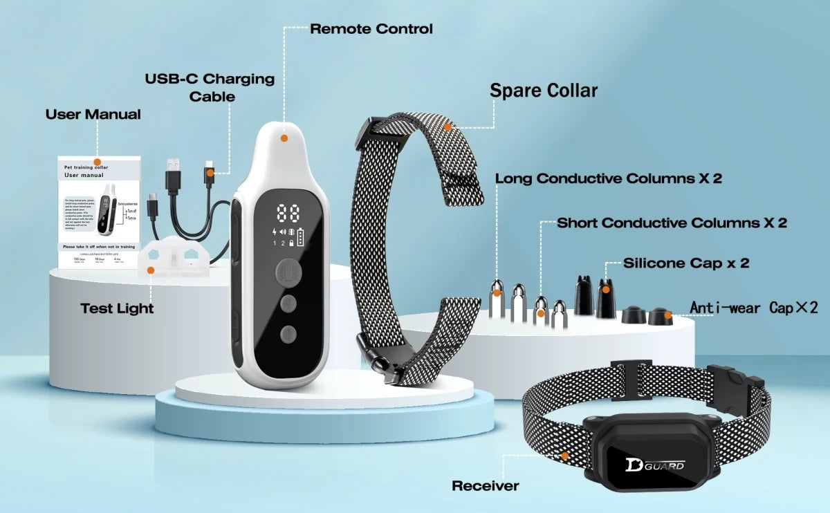 800m Digital Dog Training Collar - Waterproof Rechargeable Remote Control Pet Collar with LCD Display for All Sizes