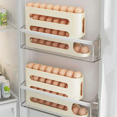 SEO Title: 2–4 Layer Slide Egg Storage Box – Ladder-Style, Large Capacity, Auto-Rolling for Refrigerator Door