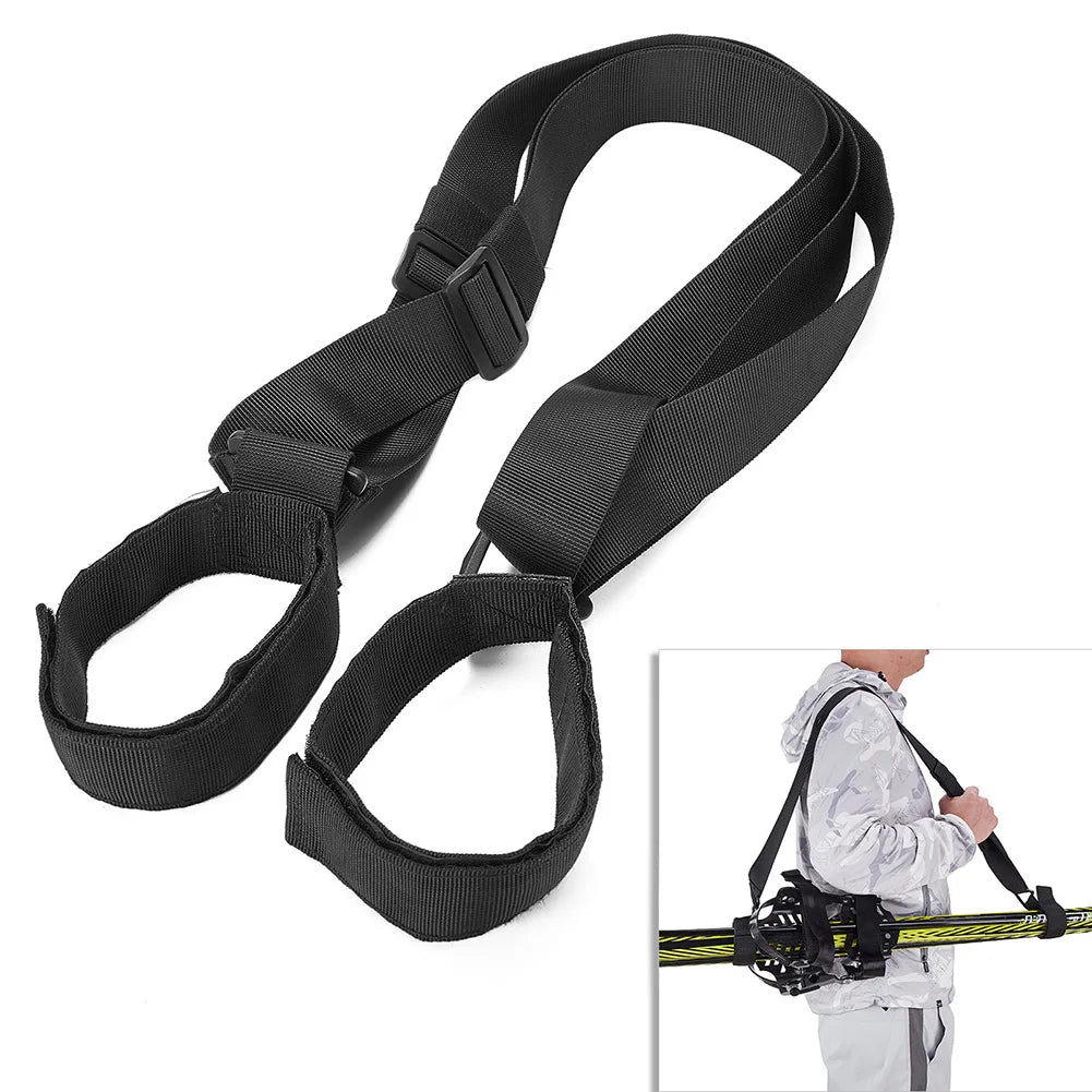 Shoulder Handle Fixed Strap Ski Equipment Skiing Pole Backpack Carrier Portable for Outdoor Exercise Sport Decoration