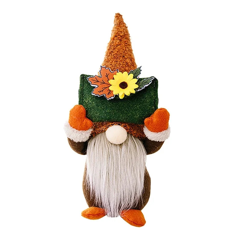 Fall Gnome Maple Leaf Sunflower Plush Faceless Doll - Glowing Elf Dwarf Decorations for Christmas, Autumn, Thanksgiving Decor & Gifts